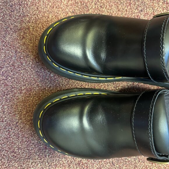 Dr. Martens Laketen Atlas Leather Slingback Platform Mules, Black, W8 - Picture 5 of 6